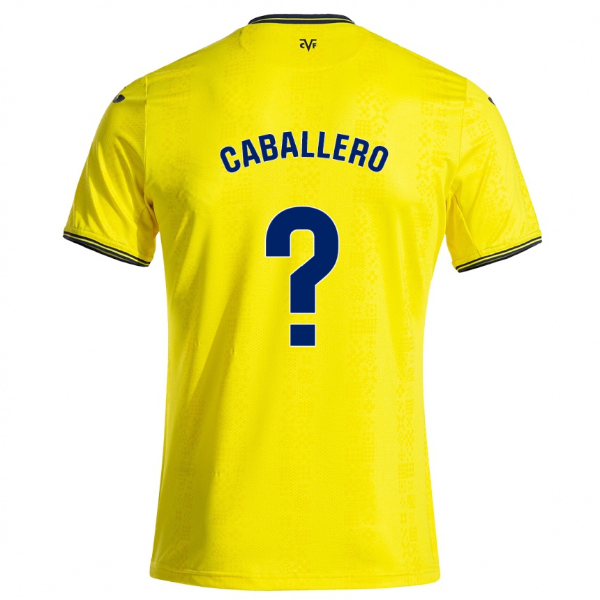 Hombre Fútbol Camiseta Jesús Caballero #0 Amarillo Negro 1ª Equipación 2024/25 Argentina