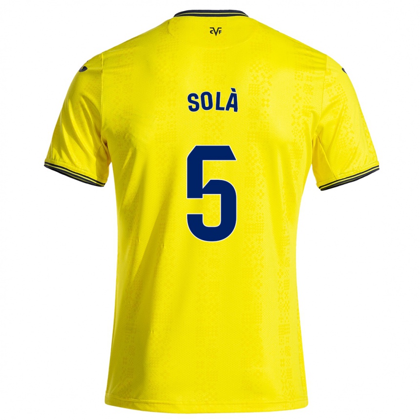 Hombre Fútbol Camiseta Arnau Solà #5 Amarillo Negro 1ª Equipación 2024/25 Argentina