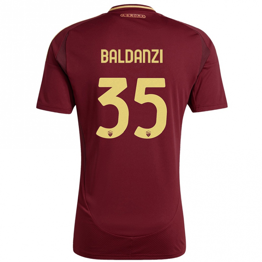 Hombre Fútbol Camiseta Tommaso Baldanzi #35 Rojo Marrón Dorado 1ª Equipación 2024/25 Argentina