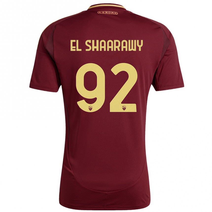 Hombre Fútbol Camiseta Stephan El Shaarawy #92 Rojo Marrón Dorado 1ª Equipación 2024/25 Argentina