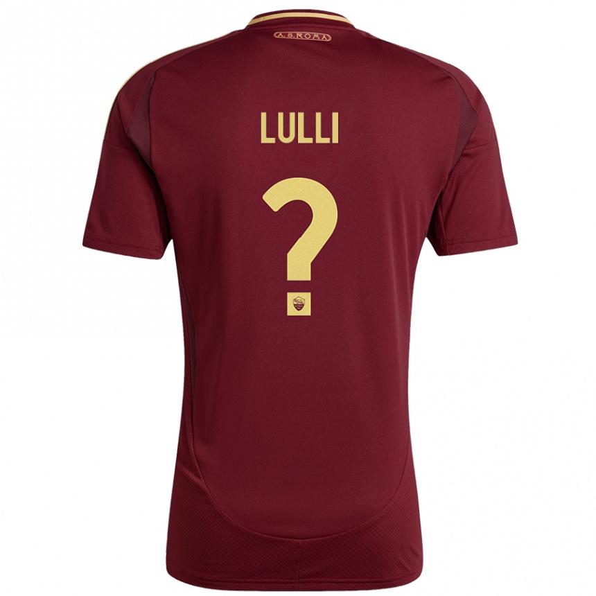 Hombre Fútbol Camiseta Emanuele Lulli #0 Rojo Marrón Dorado 1ª Equipación 2024/25 Argentina