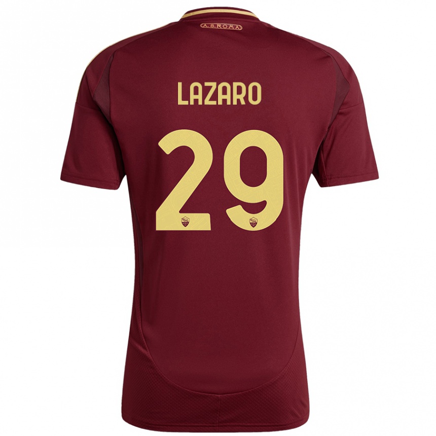 Hombre Fútbol Camiseta Paloma Lazaro #29 Rojo Marrón Dorado 1ª Equipación 2024/25 Argentina