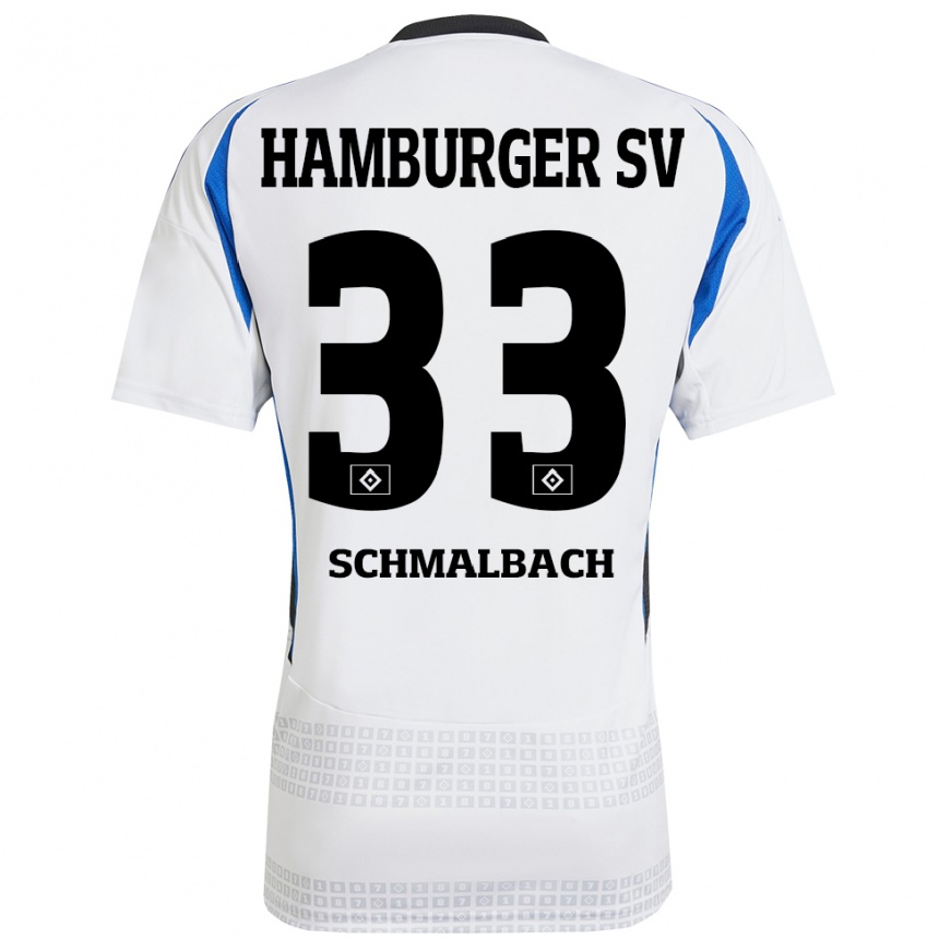 Hombre Fútbol Camiseta Sebastian Schmalbach #33 Blanco Azul 1ª Equipación 2024/25 Argentina