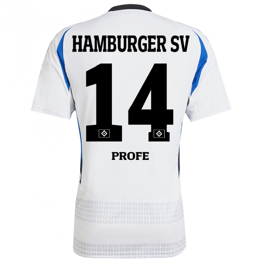 Hombre Fútbol Camiseta Sophie Profé #14 Blanco Azul 1ª Equipación 2024/25 Argentina