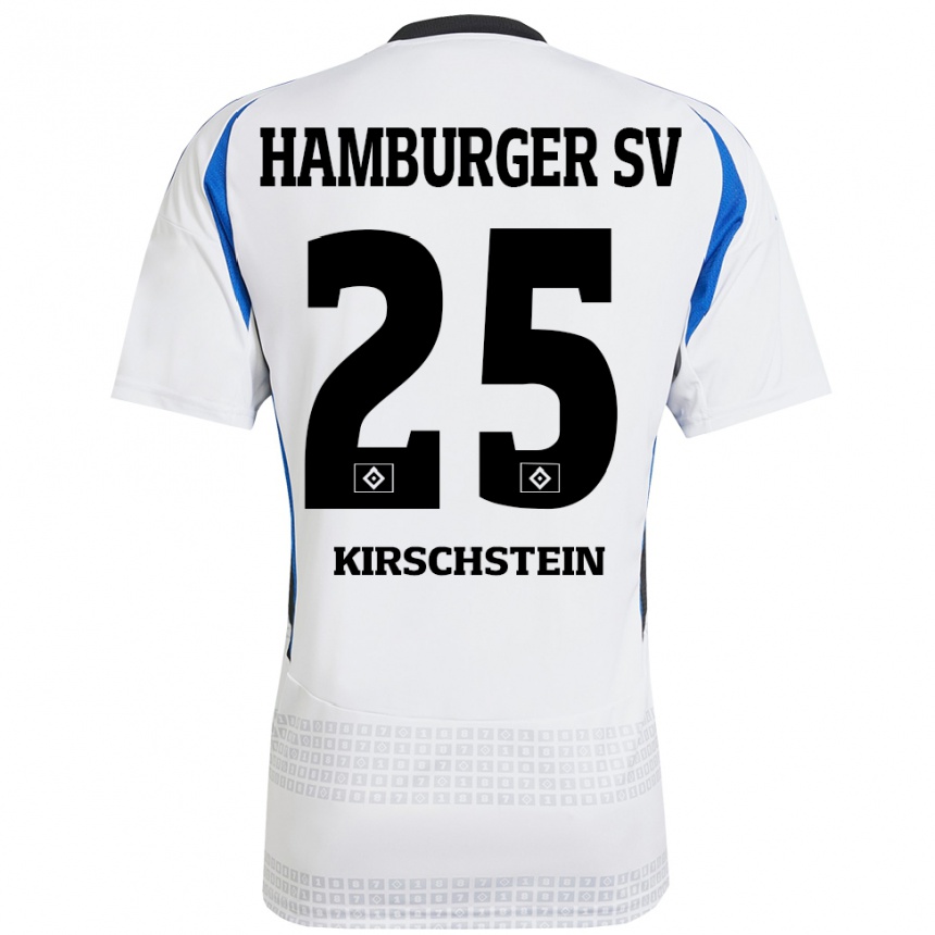 Hombre Fútbol Camiseta Merle Kirschstein #25 Blanco Azul 1ª Equipación 2024/25 Argentina