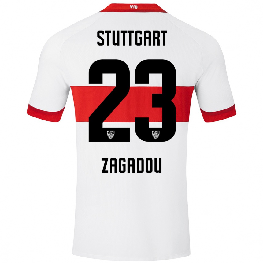 Hombre Fútbol Camiseta Dan-Axel Zagadou #23 Blanco Rojo 1ª Equipación 2024/25 Argentina