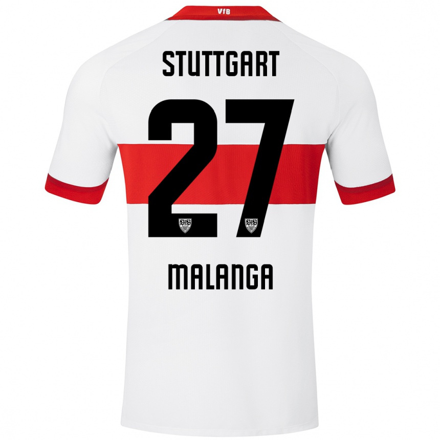 Hombre Fútbol Camiseta Jarzinho Malanga #27 Blanco Rojo 1ª Equipación 2024/25 Argentina