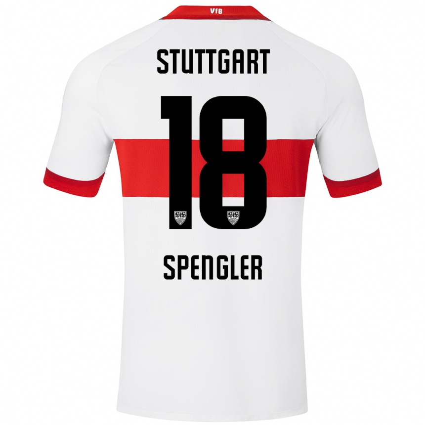 Hombre Fútbol Camiseta Jana Spengler #18 Blanco Rojo 1ª Equipación 2024/25 Argentina