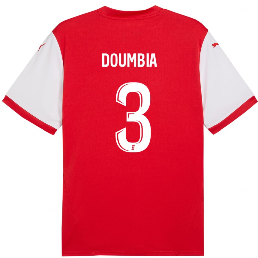 Hombre Fútbol Camiseta Kamory Doumbia #3 Rojo Blanco 1ª Equipación 2024/25 Argentina