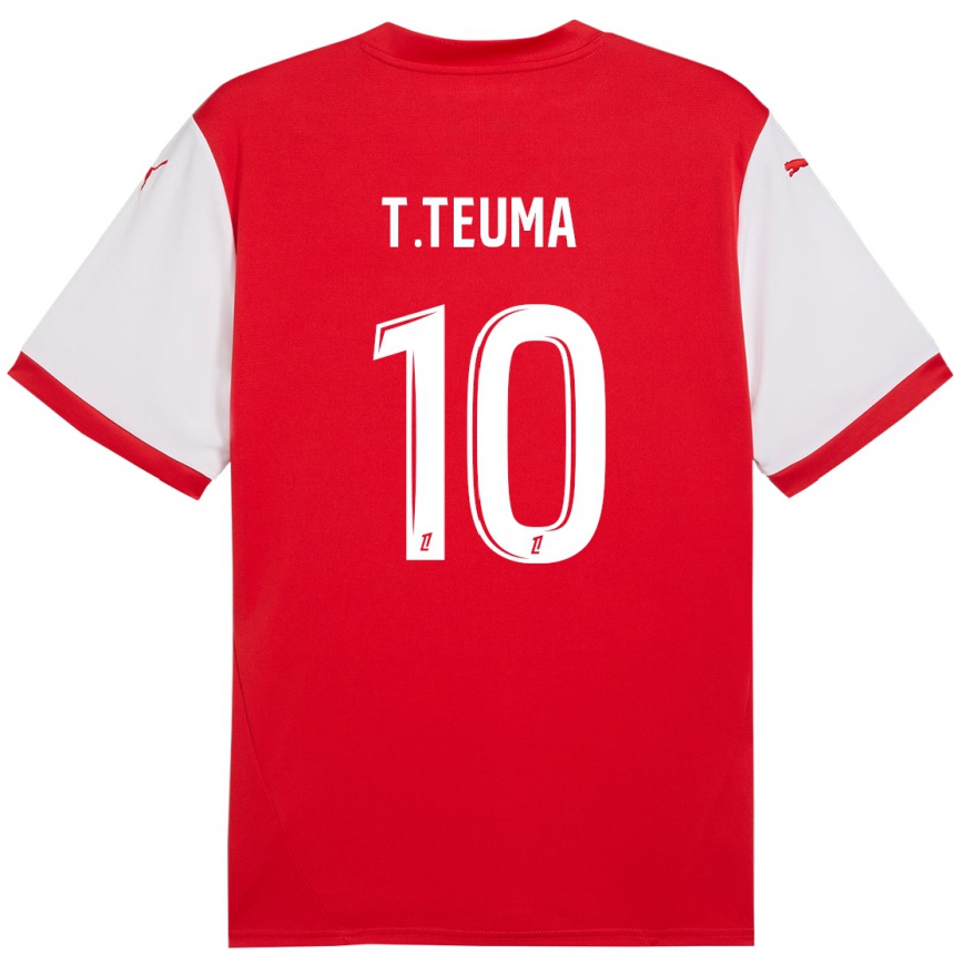 Hombre Fútbol Camiseta Teddy Teuma #10 Rojo Blanco 1ª Equipación 2024/25 Argentina