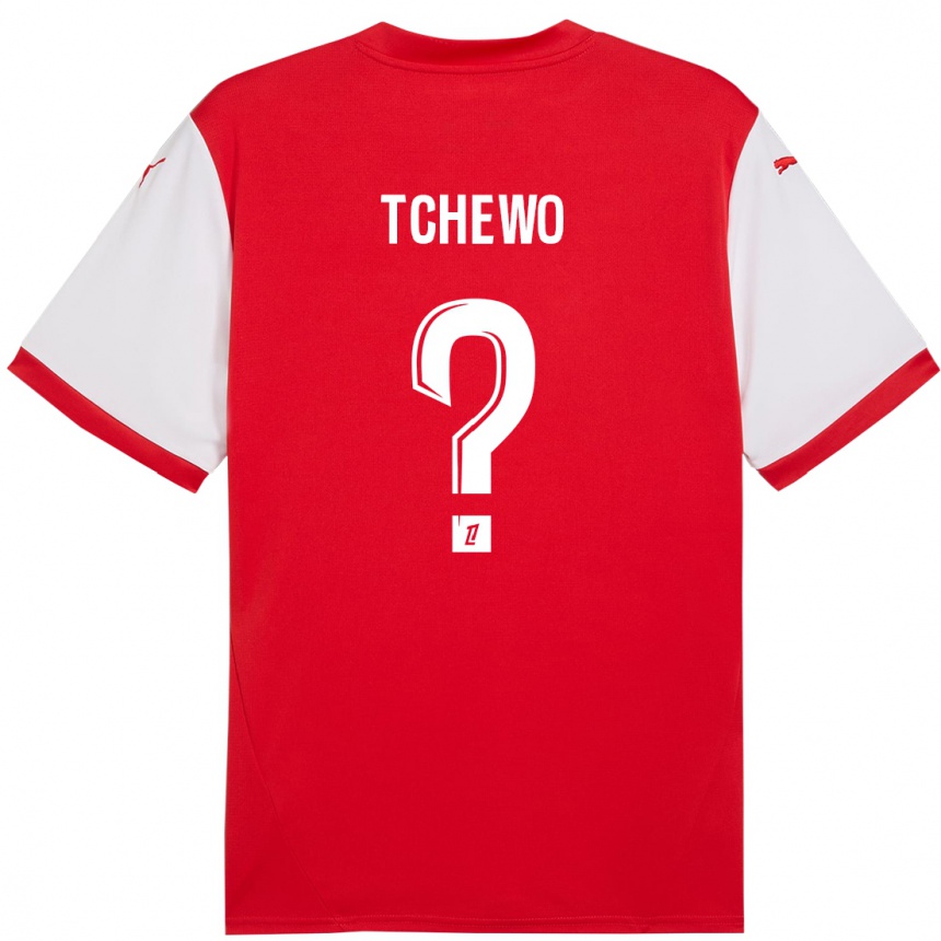 Hombre Fútbol Camiseta Ryan Tchapda Tchewo #0 Rojo Blanco 1ª Equipación 2024/25 Argentina