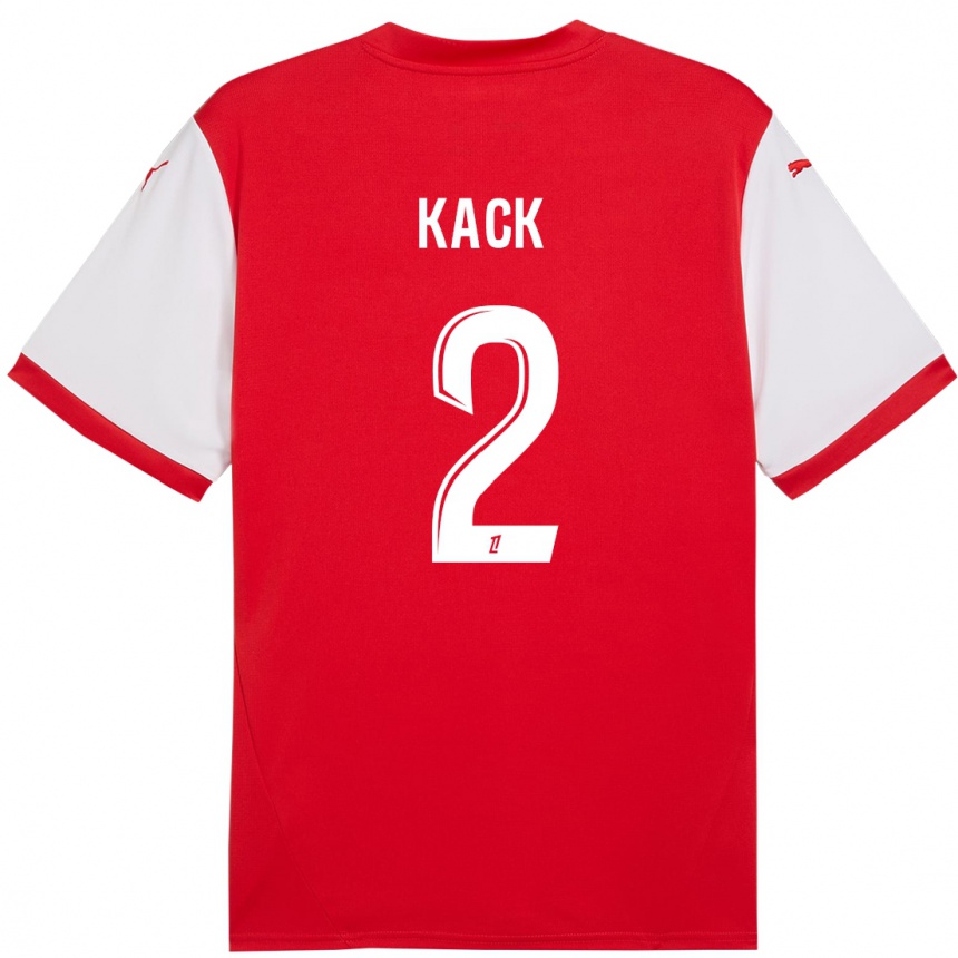 Hombre Fútbol Camiseta Mathilde Kack #2 Rojo Blanco 1ª Equipación 2024/25 Argentina