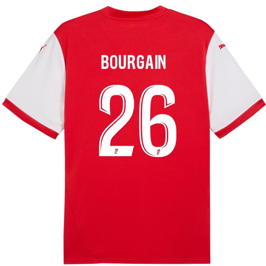 Hombre Fútbol Camiseta Lea Bourgain #26 Rojo Blanco 1ª Equipación 2024/25 Argentina