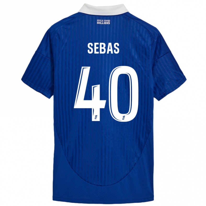 Hombre Fútbol Camiseta Jérémy Sebas #40 Azul Blanco 1ª Equipación 2024/25 Argentina