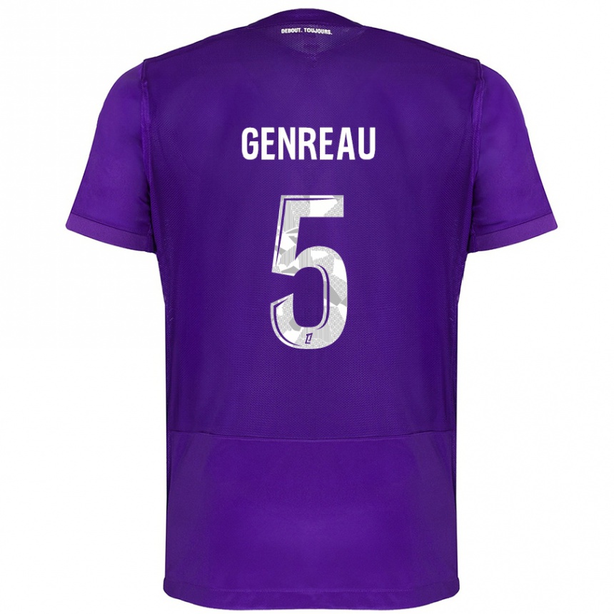 Hombre Fútbol Camiseta Denis Genreau #5 Morado Blanco 1ª Equipación 2024/25 Argentina