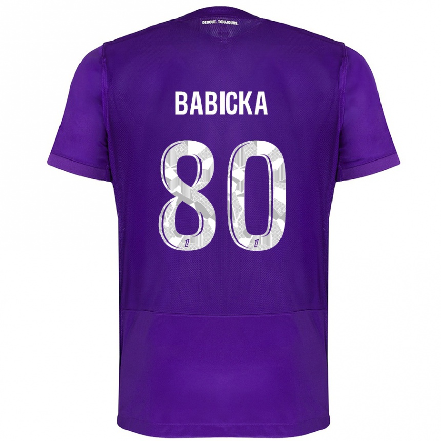 Hombre Fútbol Camiseta Shavy Babicka #80 Morado Blanco 1ª Equipación 2024/25 Argentina