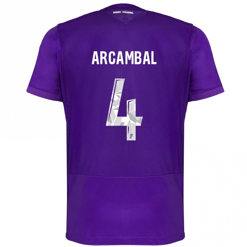 Hombre Fútbol Camiseta Anais Arcambal #4 Morado Blanco 1ª Equipación 2024/25 Argentina