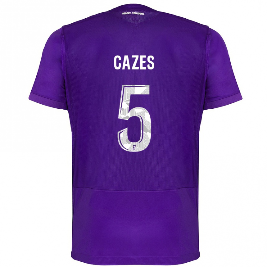 Hombre Fútbol Camiseta Manon Cazes #5 Morado Blanco 1ª Equipación 2024/25 Argentina