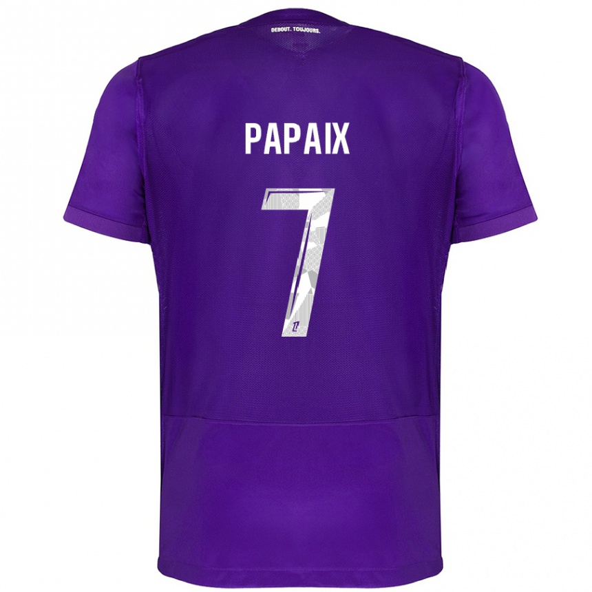 Hombre Fútbol Camiseta Marie Papaix #7 Morado Blanco 1ª Equipación 2024/25 Argentina