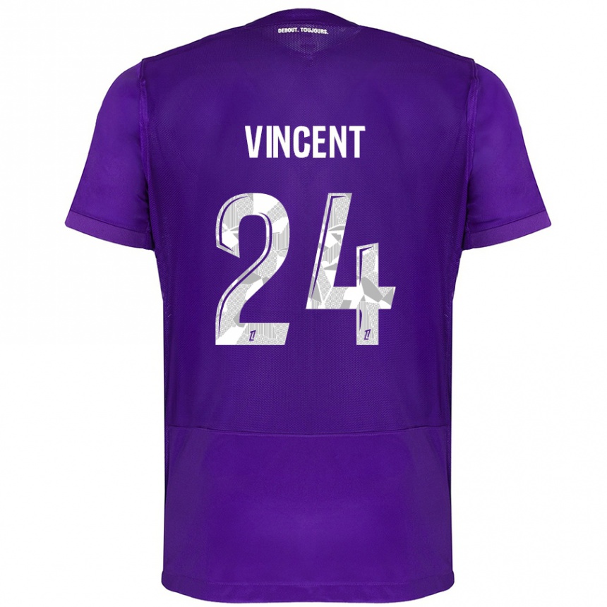 Hombre Fútbol Camiseta Magalie Vincent #24 Morado Blanco 1ª Equipación 2024/25 Argentina