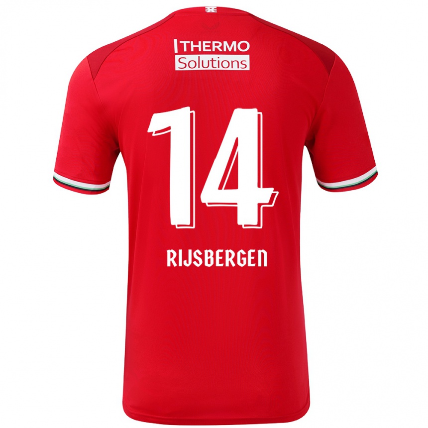 Hombre Fútbol Camiseta Liz Rijsbergen #14 Rojo Blanco 1ª Equipación 2024/25 Argentina