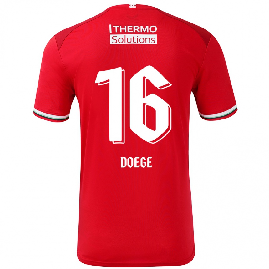 Hombre Fútbol Camiseta Leonie Doege #16 Rojo Blanco 1ª Equipación 2024/25 Argentina