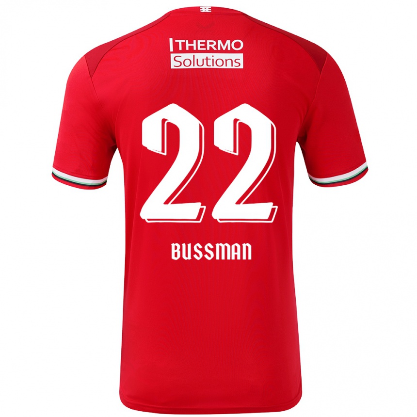 Hombre Fútbol Camiseta Fiene Bussman #22 Rojo Blanco 1ª Equipación 2024/25 Argentina