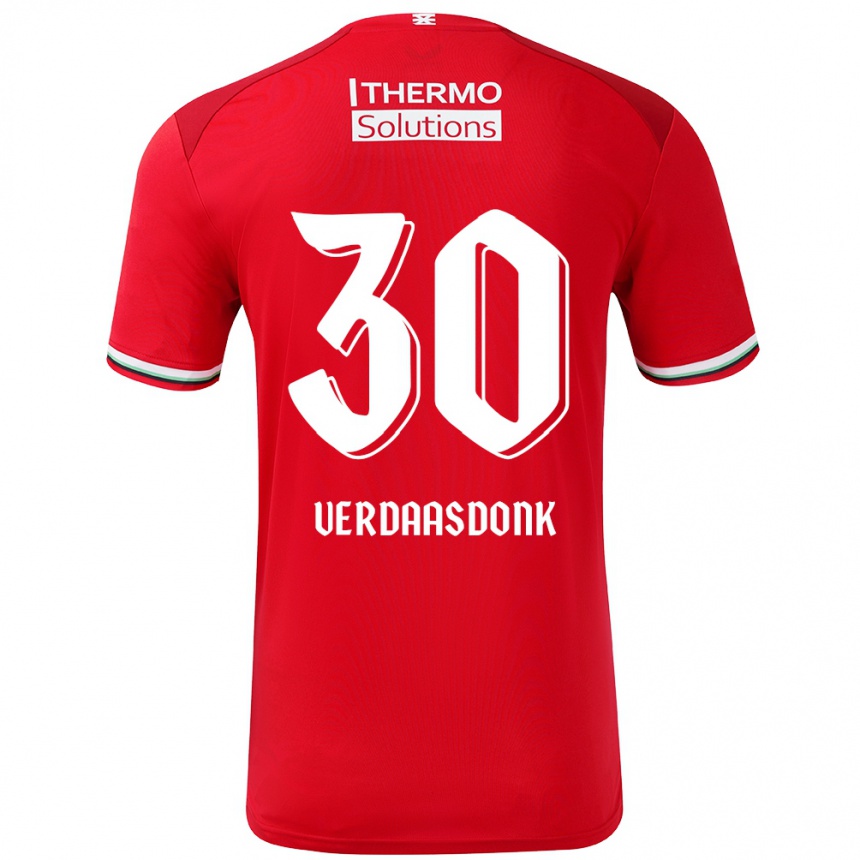 Hombre Fútbol Camiseta Suus Verdaasdonk #30 Rojo Blanco 1ª Equipación 2024/25 Argentina