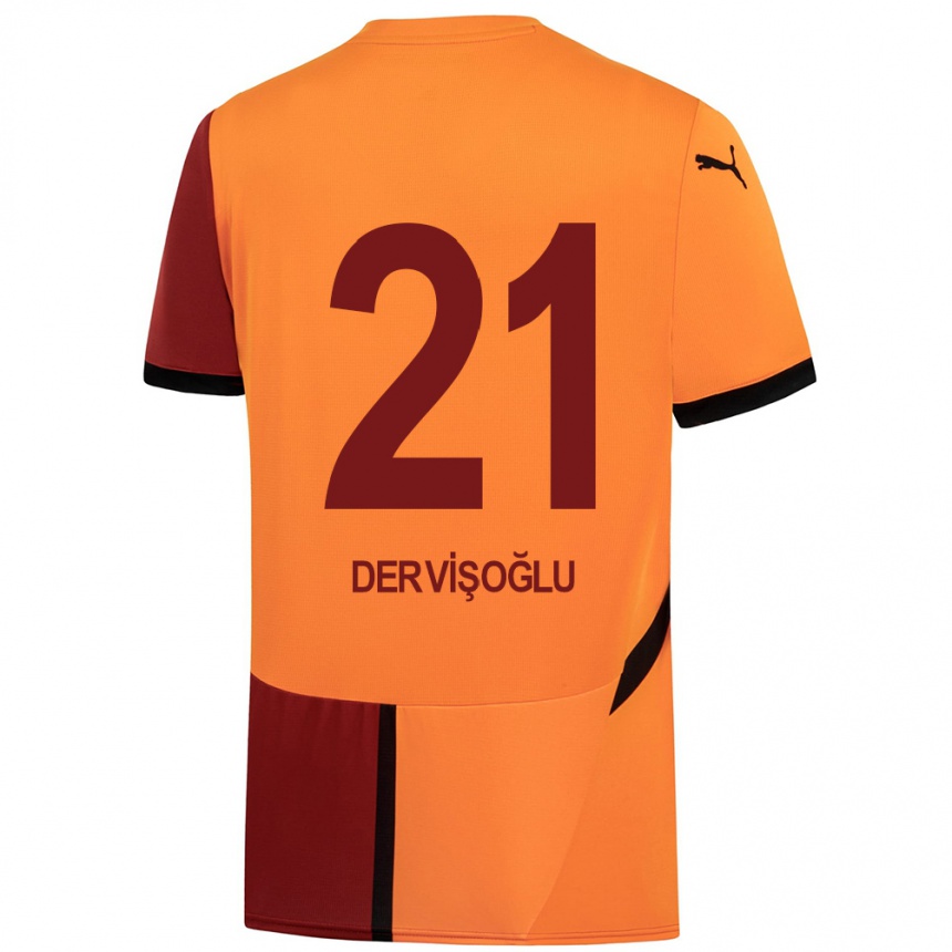 Hombre Fútbol Camiseta Halil Dervişoğlu #21 Amarillo Rojo 1ª Equipación 2024/25 Argentina