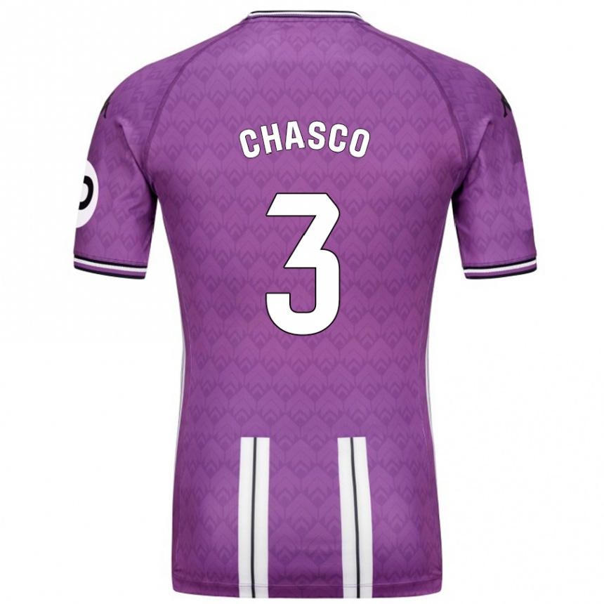 Hombre Fútbol Camiseta Raúl Chasco #3 Púrpura Blanco 1ª Equipación 2024/25 Argentina