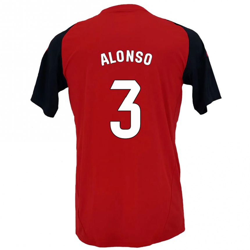 Hombre Fútbol Camiseta Julio Alonso #3 Rojo Negro 1ª Equipación 2024/25 Argentina