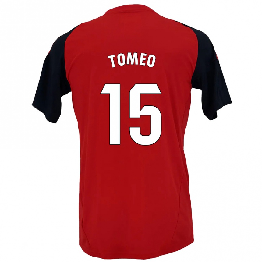 Hombre Fútbol Camiseta Pablo Tomeo #15 Rojo Negro 1ª Equipación 2024/25 Argentina