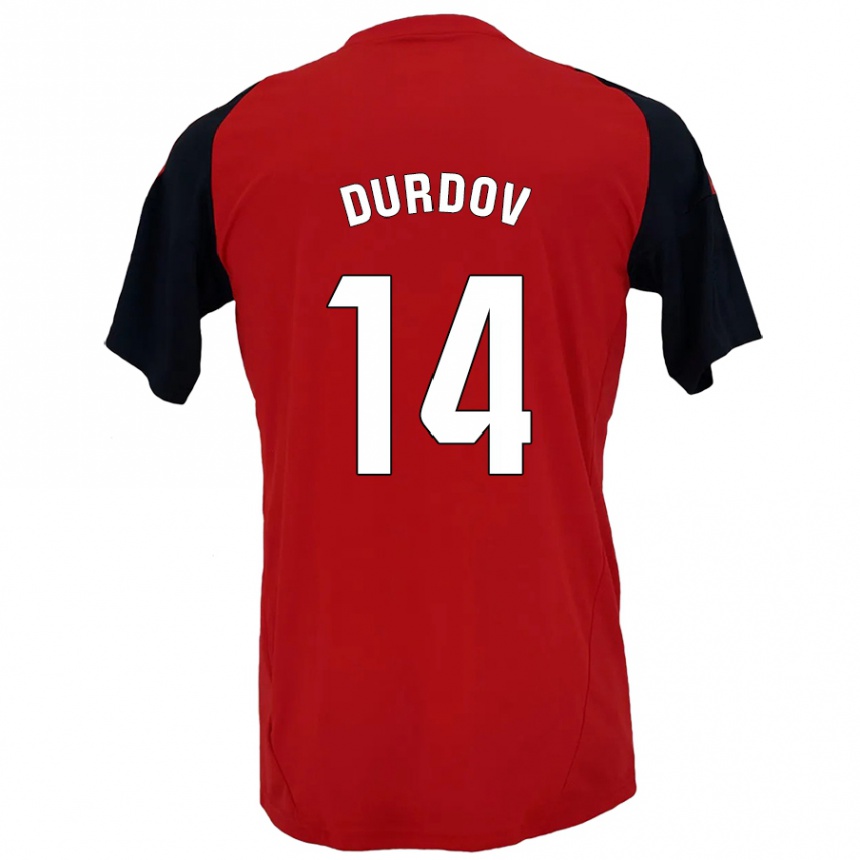 Hombre Fútbol Camiseta Ivan Durdov #14 Rojo Negro 1ª Equipación 2024/25 Argentina