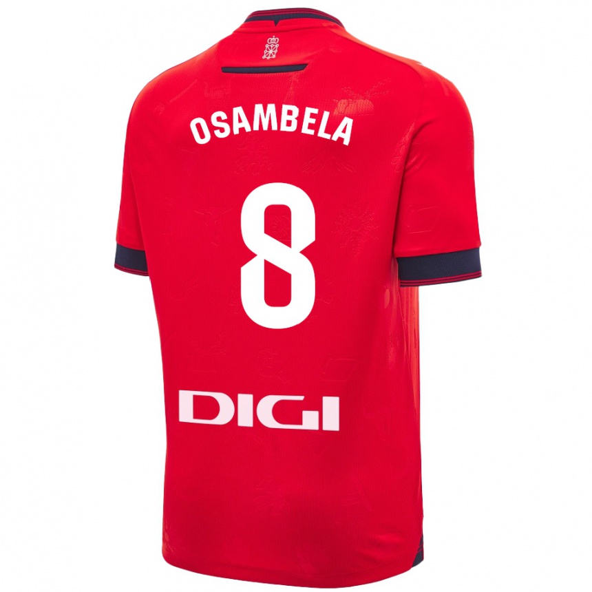 Hombre Fútbol Camiseta Asier Osambela #8 Rojo Blanco 1ª Equipación 2024/25 Argentina