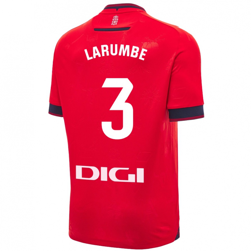 Hombre Fútbol Camiseta Saioa Larumbe Beloqui #3 Rojo Blanco 1ª Equipación 2024/25 Argentina