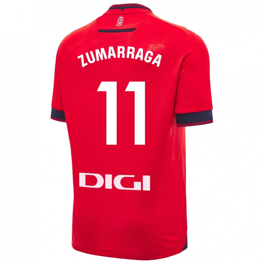 Hombre Fútbol Camiseta Aitana Zumárraga Garde #11 Rojo Blanco 1ª Equipación 2024/25 Argentina