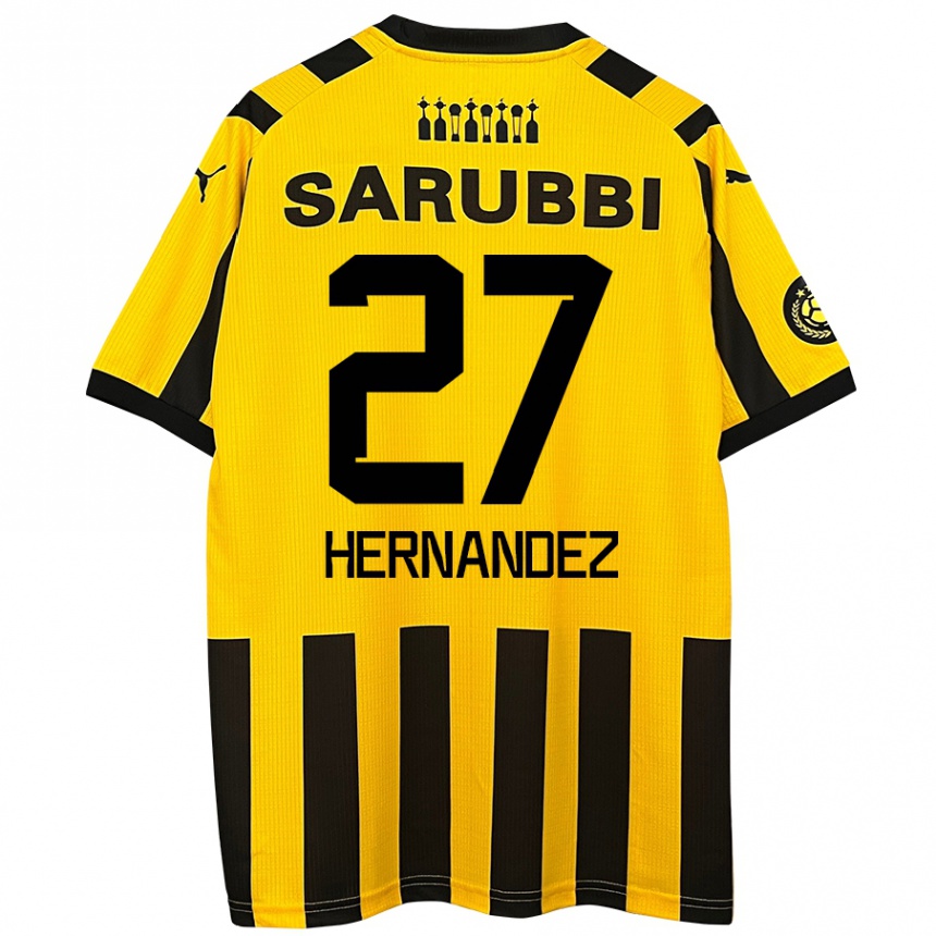 Hombre Fútbol Camiseta Lucas Hernández #27 Amarillo Negro 1ª Equipación 2024/25 Argentina