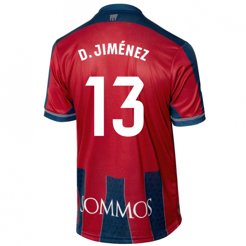 Hombre Fútbol Camiseta Dani Jiménez #13 Rojo Azul 1ª Equipación 2024/25 Argentina