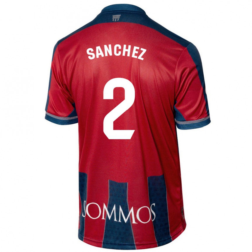 Hombre Fútbol Camiseta Paz Sánchez #2 Rojo Azul 1ª Equipación 2024/25 Argentina