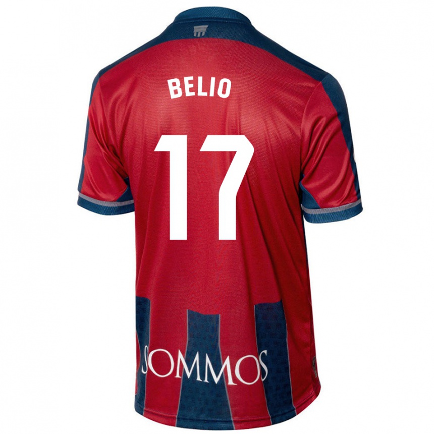 Hombre Fútbol Camiseta Marta Belio #17 Rojo Azul 1ª Equipación 2024/25 Argentina