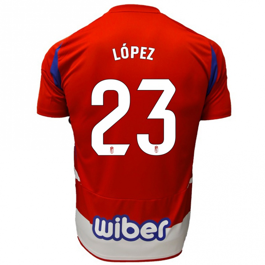 Hombre Fútbol Camiseta Diego López #23 Rojo Blanco Azul 1ª Equipación 2024/25 Argentina