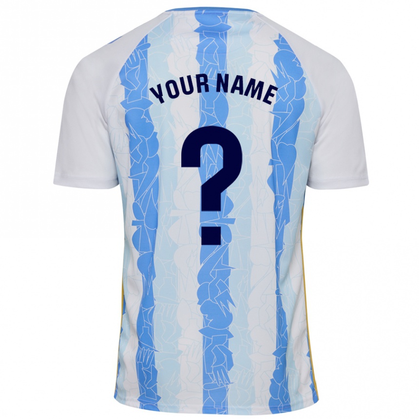 Hombre Fútbol Camiseta Su Nombre #0 Blanco Azul 1ª Equipación 2024/25 Argentina