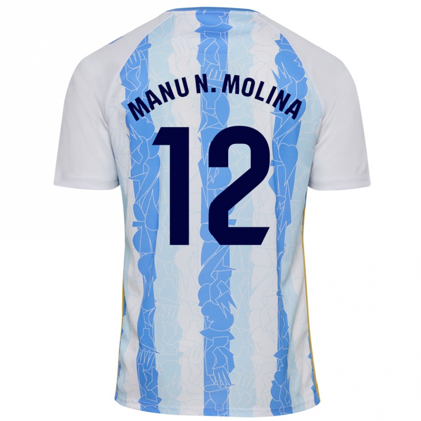 Hombre Fútbol Camiseta Manu Molina #12 Blanco Azul 1ª Equipación 2024/25 Argentina