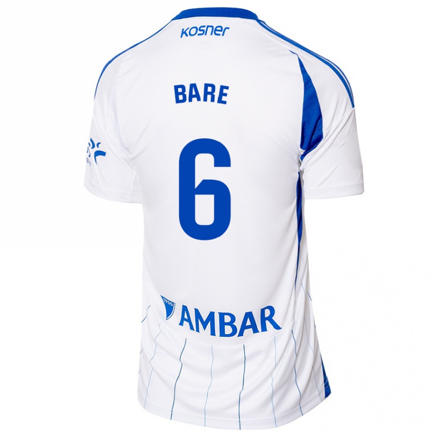 Hombre Fútbol Camiseta Keidi Bare #6 Rojo Blanco 1ª Equipación 2024/25 Argentina