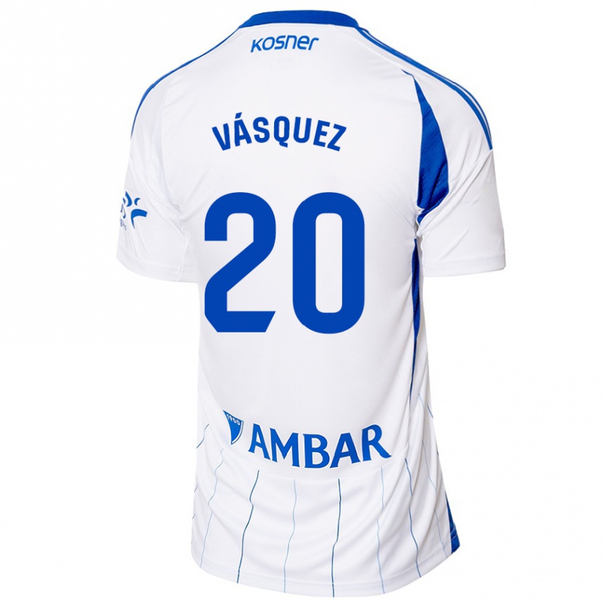 Hombre Fútbol Camiseta José Vásquez #20 Rojo Blanco 1ª Equipación 2024/25 Argentina