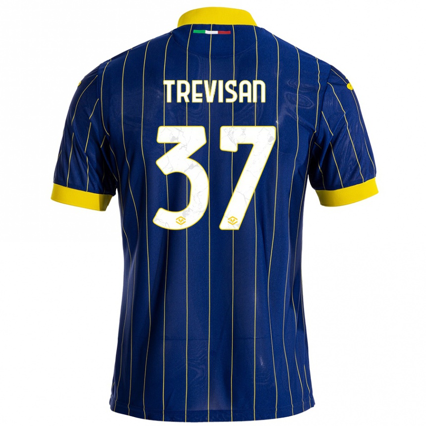 Hombre Fútbol Camiseta Michael Trevisan #37 Azul Amarillo 1ª Equipación 2024/25 Argentina