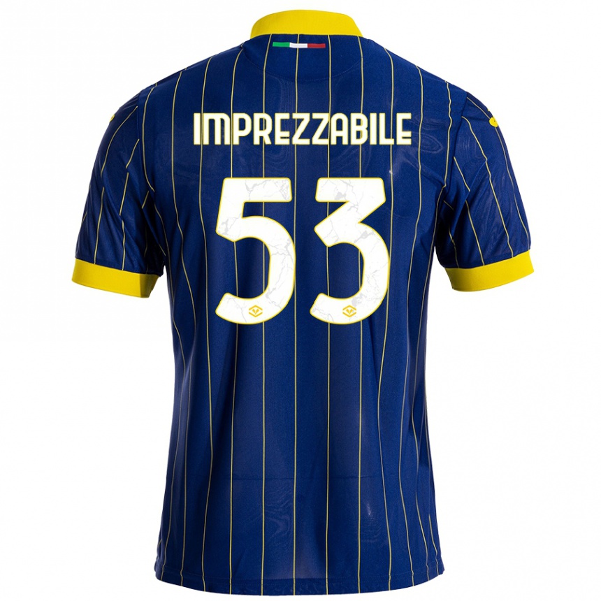 Hombre Fútbol Camiseta Francesca Imprezzabile #53 Azul Amarillo 1ª Equipación 2024/25 Argentina