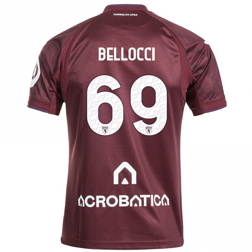 Hombre Fútbol Camiseta Andrea Bellocci #69 Granate Blanco 1ª Equipación 2024/25 Argentina