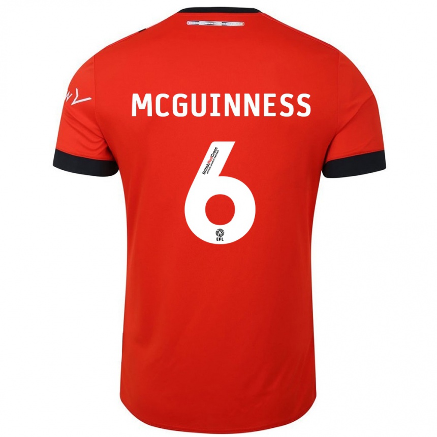 Hombre Fútbol Camiseta Mark Mcguinness #6 Naranja Negro 1ª Equipación 2024/25 Argentina