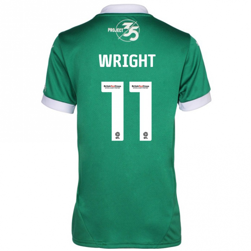 Hombre Fútbol Camiseta Callum Wright #11 Verde Blanco 1ª Equipación 2024/25 Argentina